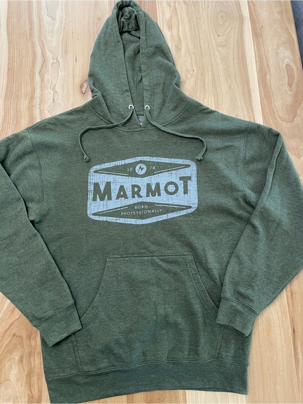 Marmot Men’s Large Army Green Hoodie Pullover Sweatshirt